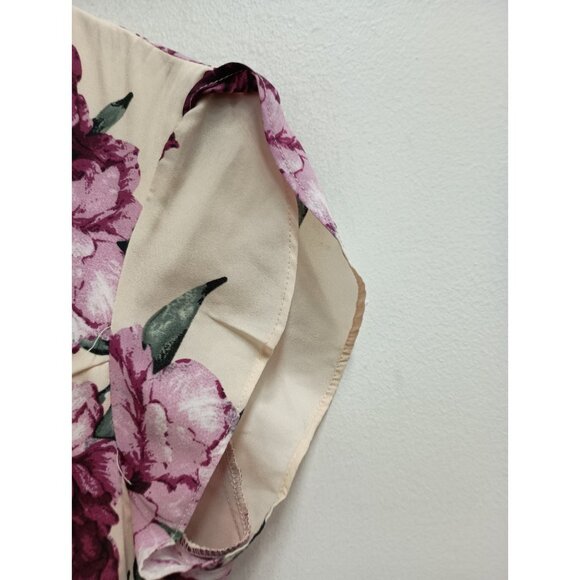 Lulus Womens Hi Low BOHO Maxi Dress Medium Blush Floral Flutter Sleeve Romantic - Picture 3 of 10